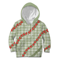 Omaomao Aloha Hawaii Kid Hoodie Rosebud Lei With Palaka Motif - Polynesian Pride