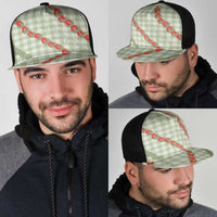 Omaomao Aloha Hawaii Mesh Trucker Cap Rosebud Lei With Palaka Motif - Polynesian Pride