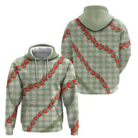 Omaomao Aloha Hawaii Zip Hoodie Rosebud Lei With Palaka Motif - Polynesian Pride