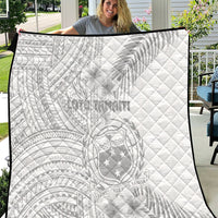 Samoa White Sunday Quilt Manuia le Aso Sa o Tamaiti Polynesian Plumeria LT14 White - Polynesian Pride