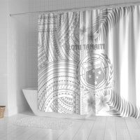 Samoa White Sunday Shower Curtain Manuia le Aso Sa o Tamaiti Polynesian Plumeria LT14 - Polynesian Pride