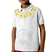 Samoa White Sunday Kid Polo Shirt Lotu Tamaiti 2023 With Coat Of Arms LT14 Kid White - Polynesian Pride