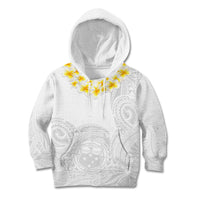 Personalised Samoa White Sunday Kid Hoodie Lotu Tamaiti 2023 With Coat Of Arms LT14 Hoodie White - Polynesian Pride