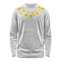 Personalised Samoa White Sunday Long Sleeve Shirt Lotu Tamaiti 2023 With Coat Of Arms LT14 Unisex White - Polynesian Pride