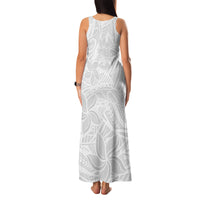 Polynesia White Sunday Family Matching Tank Maxi Dress and Hawaiian Shirt Polynesian Pattern With Tropical Flowers LT14 - Polynesian Pride