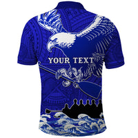 Personalised American Samoa Fautasi Race Polo Shirt Eagle With Polynesian Pattern LT14 - Polynesian Pride