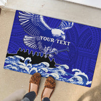 Personalised American Samoa Fautasi Race Rubber Doormat Eagle With Polynesian Pattern LT14 - Polynesian Pride