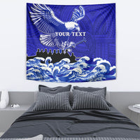 Personalised American Samoa Fautasi Race Tapestry Eagle With Polynesian Pattern LT14 - Polynesian Pride