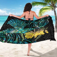 New Zealand Fantail Bird Sarong Maori Piwakawaka Kowhai - Paua Shell Pattern