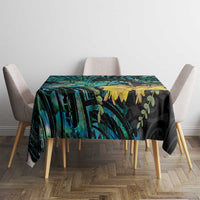 New Zealand Fantail Bird Tablecloth Maori Piwakawaka Kowhai - Paua Shell Pattern