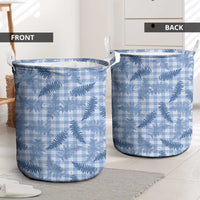 Blue Palaka Hawaii Palapalai Laundry Basket Hawaiian Fern - Polynesian Pride