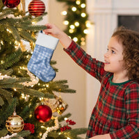Blue Palaka Hawaii Palapalai Christmas Stocking Hawaiian Fern - Polynesian Pride