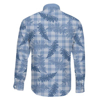 Blue Palaka Hawaii Palapalai Family Matching Off Shoulder Short Dress and Hawaiian Shirt Hawaiian Fern LT14 - Polynesian Pride
