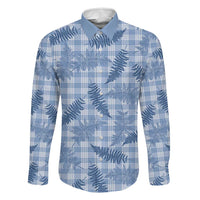 Blue Palaka Hawaii Palapalai Family Matching Summer Maxi Dress and Hawaiian Shirt Hawaiian Fern LT14 Dad's Shirt - Long Sleeve Blue - Polynesian Pride