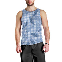 Blue Palaka Hawaii Palapalai Men Tank Top Hawaiian Fern - Polynesian Pride