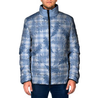 Blue Palaka Hawaii Palapalai Padded Jacket Hawaiian Fern - Polynesian Pride