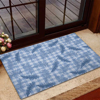 Blue Palaka Hawaii Palapalai Rubber Doormat Hawaiian Fern - Polynesian Pride