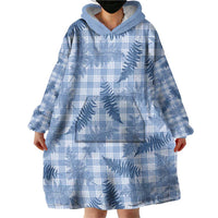 Blue Palaka Hawaii Palapalai Wearable Blanket Hoodie Hawaiian Fern - Polynesian Pride