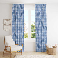 Blue Palaka Hawaii Palapalai Window Curtain Hawaiian Fern - Polynesian Pride