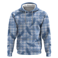 Blue Palaka Hawaii Palapalai Zip Hoodie Hawaiian Fern - Polynesian Pride