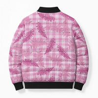 Purple Palaka Hawaii Palapalai Bomber Puffer Jacket Hawaiian Fern - Polynesian Pride