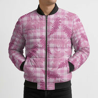 Purple Palaka Hawaii Palapalai Bomber Puffer Jacket Hawaiian Fern - Polynesian Pride