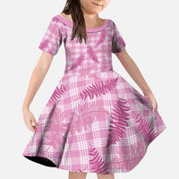 Purple Palaka Hawaii Palapalai Family Matching Mermaid Dress and Hawaiian Shirt Hawaiian Fern LT14 Daughter's Dress Purple - Polynesian Pride
