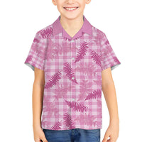 Purple Palaka Hawaii Palapalai Family Matching Short Sleeve Bodycon Dress and Hawaiian Shirt Hawaiian Fern LT14 Son's Shirt Purple - Polynesian Pride