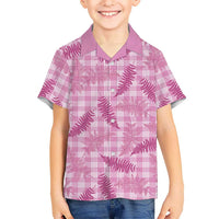 Purple Palaka Hawaii Palapalai Family Matching Tank Maxi Dress and Hawaiian Shirt Hawaiian Fern LT14 Son's Shirt Purple - Polynesian Pride