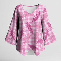 Purple Palaka Hawaii Palapalai Kimono Sleeve Blouse Hawaiian Fern - Polynesian Pride