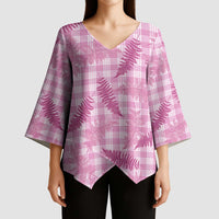 Purple Palaka Hawaii Palapalai Kimono Sleeve Blouse Hawaiian Fern - Polynesian Pride