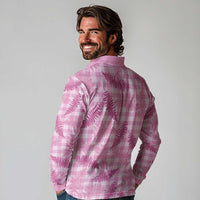 Purple Palaka Hawaii Palapalai Long Sleeve Polo Shirt Hawaiian Fern - Polynesian Pride