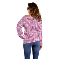 Purple Palaka Hawaii Palapalai Off Shoulder Sweater Hawaiian Fern LT14 - Polynesian Pride