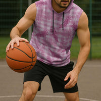 Purple Palaka Hawaii Palapalai Sleeveless Hoodie Hawaiian Fern - Polynesian Pride