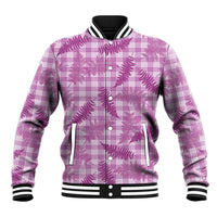 Pink Palaka Hawaii Palapalai Baseball Jacket Hawaiian Fern - Polynesian Pride