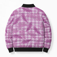 Pink Palaka Hawaii Palapalai Bomber Puffer Jacket Hawaiian Fern - Polynesian Pride