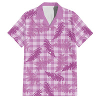 Pink Palaka Hawaii Palapalai Family Matching Mermaid Dress and Hawaiian Shirt Hawaiian Fern LT14 Dad's Shirt - Short Sleeve Pink - Polynesian Pride