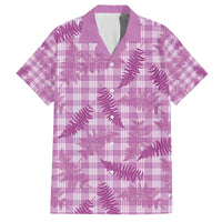 Pink Palaka Hawaii Palapalai Family Matching Off The Shoulder Long Sleeve Dress and Hawaiian Shirt Hawaiian Fern - Polynesian Pride