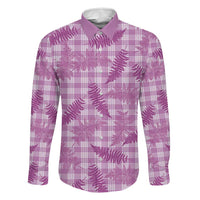 Pink Palaka Hawaii Palapalai Family Matching Tank Maxi Dress and Hawaiian Shirt Hawaiian Fern LT14 Dad's Shirt - Long Sleeve Pink - Polynesian Pride