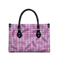 Pink Palaka Hawaii Palapalai Leather Bag Hawaiian Fern - Polynesian Pride