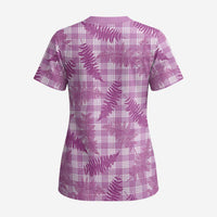 Pink Palaka Hawaii Palapalai Scrub Top Hawaiian Fern - Polynesian Pride