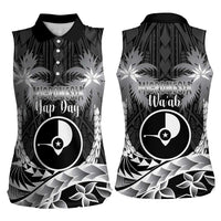 FSM Yap Day Women Sleeveless Polo Shirt 2025 Wa'ab Micronesia Black Color