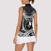 FSM Yap Day Women Sleeveless Polo Shirt 2025 Wa'ab Micronesia Black Color