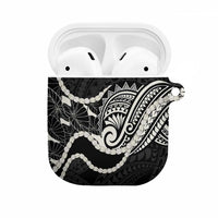 Aloha Hawaii Kalo Pikake Lei AirPods Case Chest Tattoo Black Hawaiian Pattern