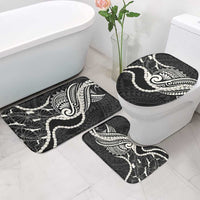 Aloha Hawaii Kalo Pikake Lei Bathroom Set Chest Tattoo Black Hawaiian Pattern
