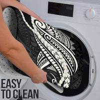 Aloha Hawaii Kalo Pikake Lei Bathroom Set Chest Tattoo Black Hawaiian Pattern