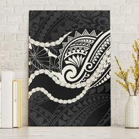 Aloha Hawaii Kalo Pikake Lei Canvas Wall Art Chest Tattoo Black Hawaiian Pattern