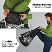 Aloha Hawaii Kalo Pikake Lei Grocery Bag Chest Tattoo Black Hawaiian Pattern