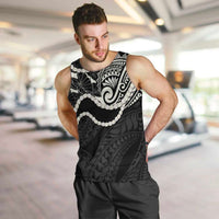 Aloha Hawaii Kalo Pikake Lei Men Tank Top Chest Tattoo Black Hawaiian Pattern LT14 Black - Polynesian Pride