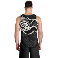 Aloha Hawaii Kalo Pikake Lei Men Tank Top Chest Tattoo Black Hawaiian Pattern LT14 - Polynesian Pride